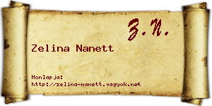 Zelina Nanett névjegykártya